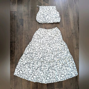 Abstract printed 2-piece Skirt Set | High waist